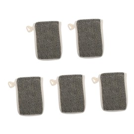 WOONEKY 5pcs Foaming Soap Saver Pouches Black Linen Cleansing Nets for Gentle Exfoliation Portable Lightweight Design for Easy Travel Quick Drying