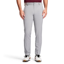 IZOD Men's Golf Swingflex Straight-Fit Flat-Front Pants, cinder block, 34W X 30L
