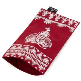 Yoga Studio Eye Pillow Cover – 12cm x 23cm, Yoga Pillow Cover for Spa or Massage Therapists (Burgundy Aztec Elephant)