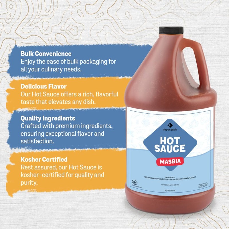 Dependable Food Hot Sauce - 1 Gallon Bulk Bottle -