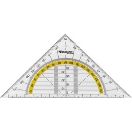 Westcott Protractor, Hypotenuse 140 mm Transparent