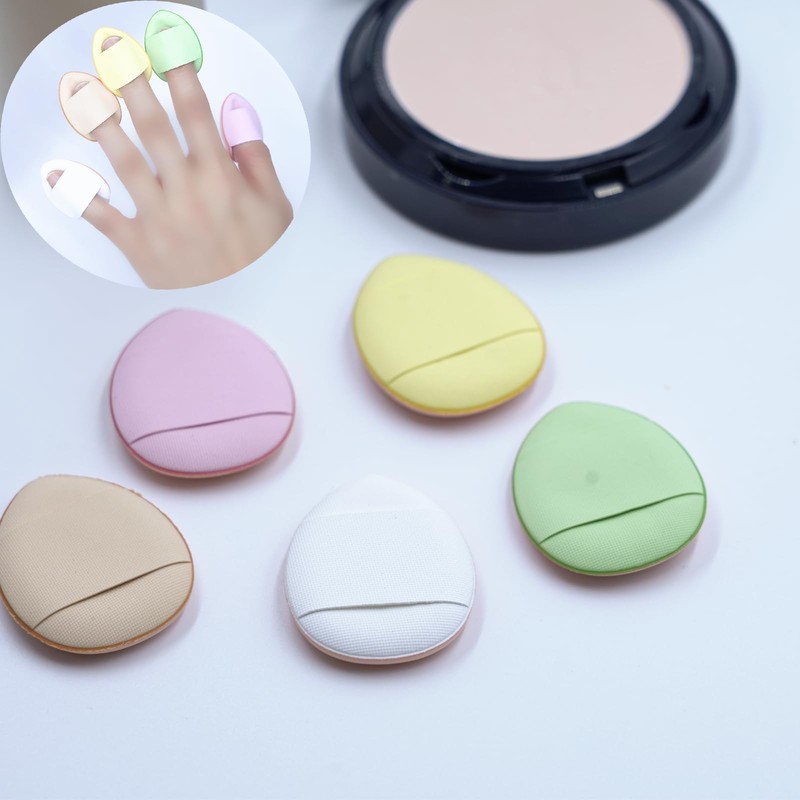 Finger Puff Makeup, Mini Puff, Set of 18, Lenkeda Makeup
