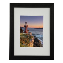 A5 Photo Frame Gallery Picture frame with A6 mat,Freestanding and Wall Mountable,Black