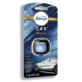 Febreze Car Vent Clip Air Freshener, Odor Eliminator for Strong Odors, Up to 30 Days Freshness, Ocean