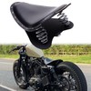 Black Motorcycle Rivet Solo Seat Spring Bobber With Base Plate