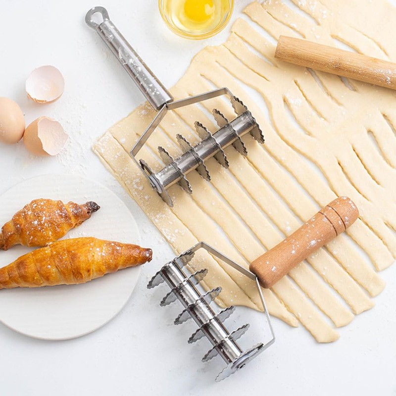 OSALADI Stainless Steel Lattice Cutter Lattice Pie Crust Cutter Pastry
