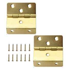 DIY Vintage Tri-fold Hinges,Antique Retro Fold Hinge Hardware for Door, Cabinet, Furniture, Vintage Jewelry Box Wooden Case Wardrobe Chest,6 Hole Triple Fold Right Angle Hinge (2pcs)