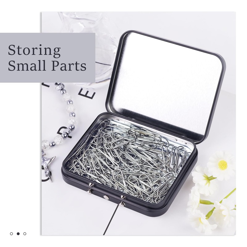 ThreeLeaves Tin Box Lockable for Medication.Mini Security Storage Tin Box