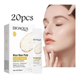 Bioaqua 20 Mascarillas Para Dormir Extracto De Arroz Aclara