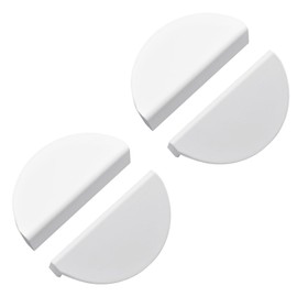 INCREWAY Drawer Pulls Crescent Moon Drawer Handles Aluminum Alloy Half Round Decorative Door Knobs (White) 4 Pack