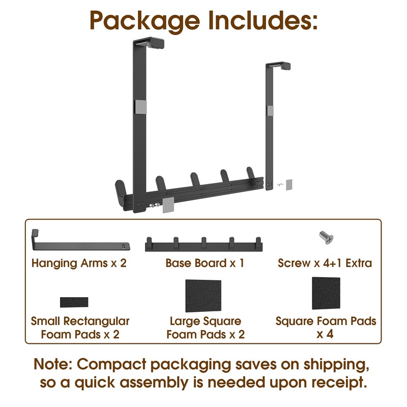 KitchLife Long Over The Door Hooks Hanger with 15.75" Extended
