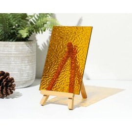 Lanyani 10 Sheets Transparent Stained Glass Sheets, 4x6 inch Colored Textured Cathedral Glass for Pack Glass Mosaic Art Crafts,Amber