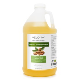 velona Sweet Almond Oil - 1 Gallon / 128 Fl Oz | 100% Pure and Natural Carrier Oil |Cold Pressed | Skin, Hair, Body & Face Moisturizing | Use Today - Enjoy Results…