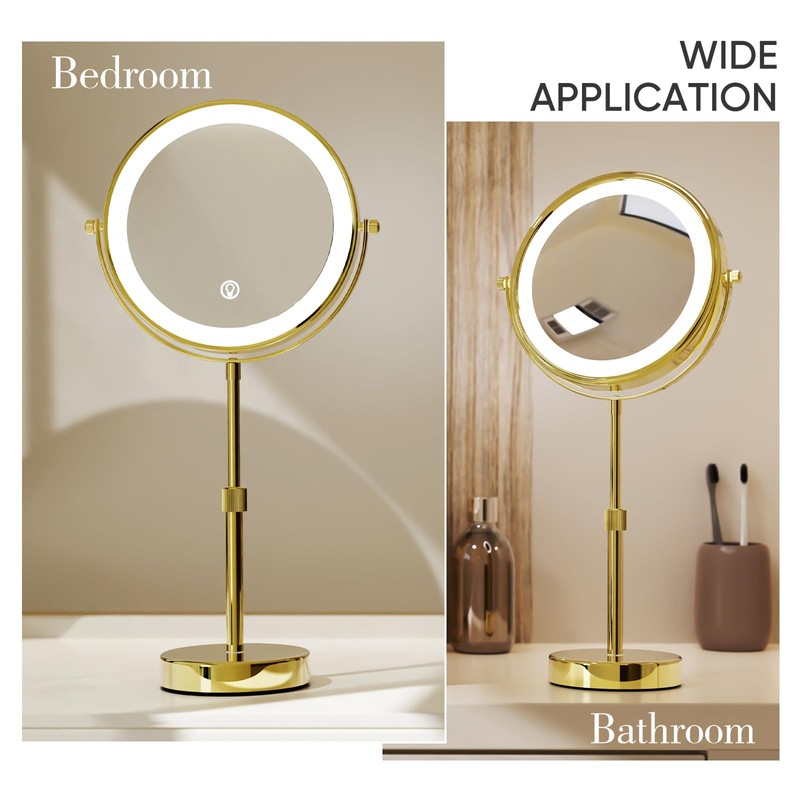 Nicesail 8” Rechargeable LED Magnifying Makeup Mirror with 3 Color