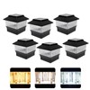ONLSITY 50 Lumen Solar Post Cap Lights fit 3.5x3.5, 4x4 Vinyl and Wood Post, LED Color Selectable 3000K/4000K/6000K, High Brightness Filament LED Outdoor Fence Deck Post Caps, Waterproof, Black, 6 PK