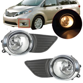 WFLNHB Driving Fog Lamps Replacement for 2011-2017 Toyota Sienna Black Bezel Pair Driver and Passenger Side Fog Light Kits 8121008020 8122008020