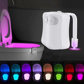 WYDDDARY Toilet Night Light 8 Colors Changing Night Light for Toilet LED Motion-Activated Toilet Bowl Illuminate Nightlight for Home, Hotel, Restaurant