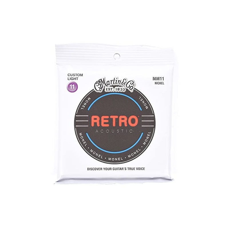Martin Retro Acoustic Guitar Strings - .011-.052 Custom Light (MM11)