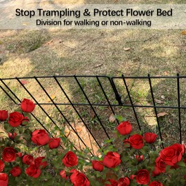 Animal Barrier Fence, 10 Pack No Dig Fence Border Upgrade 17 in (H) x 10.8 FT (L) Rustproof Metal Defense Fence Border, Dog Rabbits Blocker Fence for for Garden & Patio Landscaping