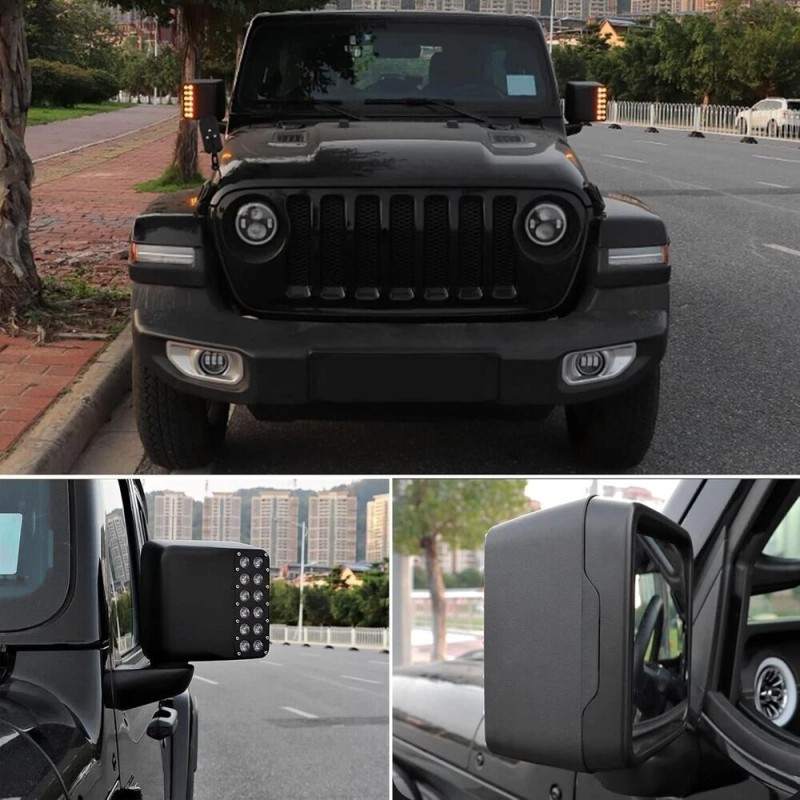 Unbranded Pair LED Rear Side Mirror Light For Jeep Wrangler