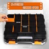 Jack Boss Tool Box with Transparent Lid, Double Side 34-Compartments