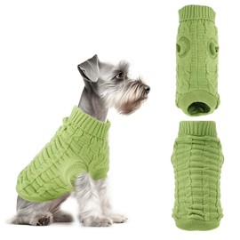Viiotu Small Dog Jumper & Sweater - Elastic Warm Knitwear for Pets, Soft Breathable Winter Clothes, Machine Washable Dog Costume Ideal for Chihuahua, Pug, Yorkie & Small Breeds (Green, L)