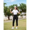 Ksmien Women's Golf Pants Lightweight High Waisted 7/8 Ankle Pant