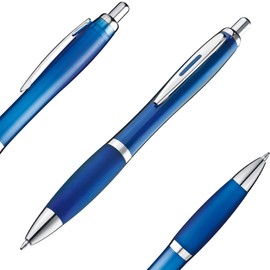 Set of 50 Ergonomic Ballpoint Pens Black Retractable Ballpoint Pens Blue Large Refill Pens Office Uni Household Ballpoint Pen Set 50 Black Pens Blue Ink