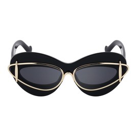 Xmylfcd Cat Eye Women's Sunglasses - Stylish Black Metal Frame - Perfect for Any Occasion