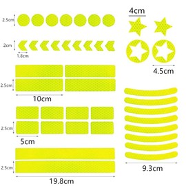 Granmagazz Reflective Stickers Bicycle Reflectors 42 Pack Bicycle Reflectors Reflective Tape Car Safety Warning Seal Accident Prevention Double Sided Tape Waterproof UV Resistant All Weather