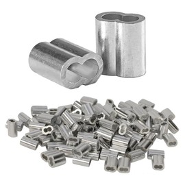 Wire Rope Sleeves 100pcs 1mm 1.5mm 2mm 3mm 4mm Aluminum Sleeve 8 Shape Aluminum Alloy Sleeve Aluminum Clamp Tube Aluminum Crimp Loop Fastening Machine (1mm)