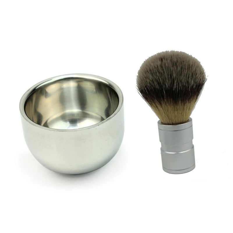 FRCOLOR Stainless Steel Shaving Brush Shaving Bowl Set Women's and