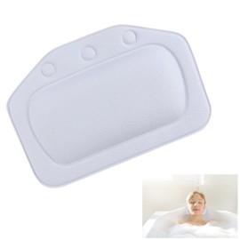 Bath Pillow With 3 Strong Suction Cups, Soft Waterproof Bathroom Pillow for Tub, Relaxing Bathtub Pillow for Neck and Back Support Modern Minimalist Design Durable Bath Accessories