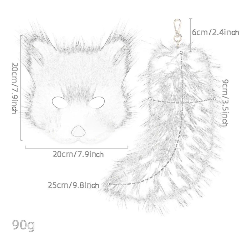 Máscara Y Cola De Therian, Accesorios Creativos Para