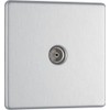 BG Electrical Screwless Flat Plate Single Co-Axial Socket