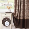 DS BATH Brown Fabric Shower Curtain, Vintage Tan and Gold
