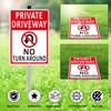 2 Pack No Turn Around Driveway Sign - 14x10 Inch