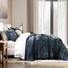 AJOCCI Velvet King Size Comforter Set, Luxurious King Quilt, Blue