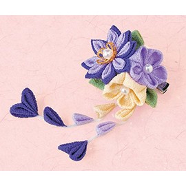Panami パナミ タカギ繊維 手芸キット 『京ちりめん つまみ細工 花束のブローチ LH-124 紫』