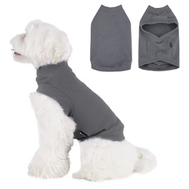Dociote Fleece Dog Jumper Small Dog Sweater Vest Clothes for Small Dogs, Soft Warm Winter Autumn Coats Jackets Pajamas for Dogs Puppy Cats Kitten, Dog Fleece Pullover Cold Weather Apparels Grey L