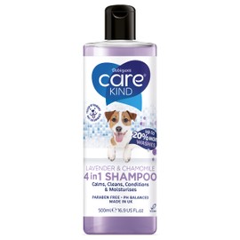 CAREKIND Dog Shampoo 4 in 1 lavender & chamomile dog grooming shampoo products for smelly dogs with fragrance, best puppy shampoo, professional groom Vegan pet