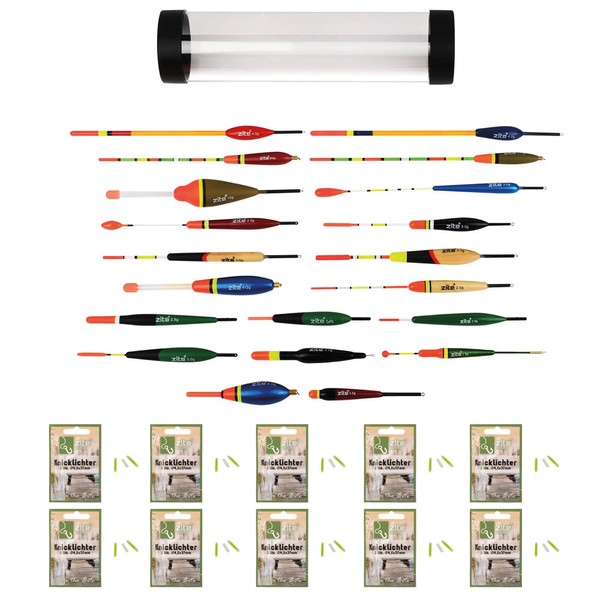 Zite Fishing Allround Floats Set 20 Glow Stick Floats Waggler