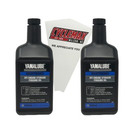 Cyclemax Two Pack compatible with Yamaha Yamalube EFI Engine Storage Fogging Oil ACC-STORR-IT-32 Contains Two Quarts and a Funnel