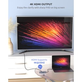 USB C Hub, Docking Station, SUTOUG 6-in-1 USB C Adapter, 4K HDMI Multiport Dongle, with VGA Ports, 2 USB 2.0 Ports, SD/TF Card Reader, Compatible with Laptop, MacBook Pro, and More Type C Devices