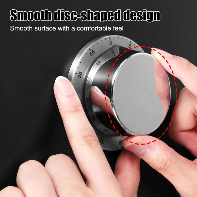 Kitchen Cooking Timers,Magnetic Adsorption Mechanical Desk Timer Stainless Steel Chassis