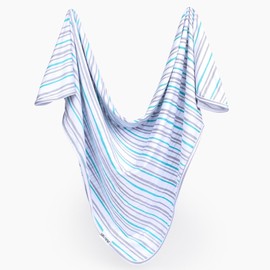 Lars & Lola Baby Swaddle Blanket, Newborn Swaddle Receiving Blanket for Baby Boy and Baby Girl, Unisex Swaddle Baby Wrap, Soft Baby Blanket, Baby Essentials, 31.5 x 31.5 inches - Mint Stripe