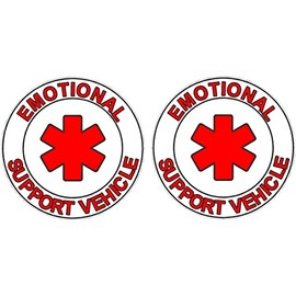 Emotional Support Vehicle Set Funny car Truck Sticker Decal Off Road 4x4 Trails Climbing Dog Animal pet Lover
