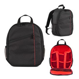 Andoer Small Camera Backpack Outdoor Camera Bag Waterproof Shockproof Camera Bag Replacement for Sony Canon Nikon DSLR/SLR/Mirrorless Cameras, Red (red 1)