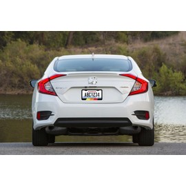 2Pcs Metal Black Tri-Color License Plate Frames fit for Toyota, License Tag Plate Universal Fit for Cars, Trucks and SUVs (YellowOrangeRed-Down-Black)