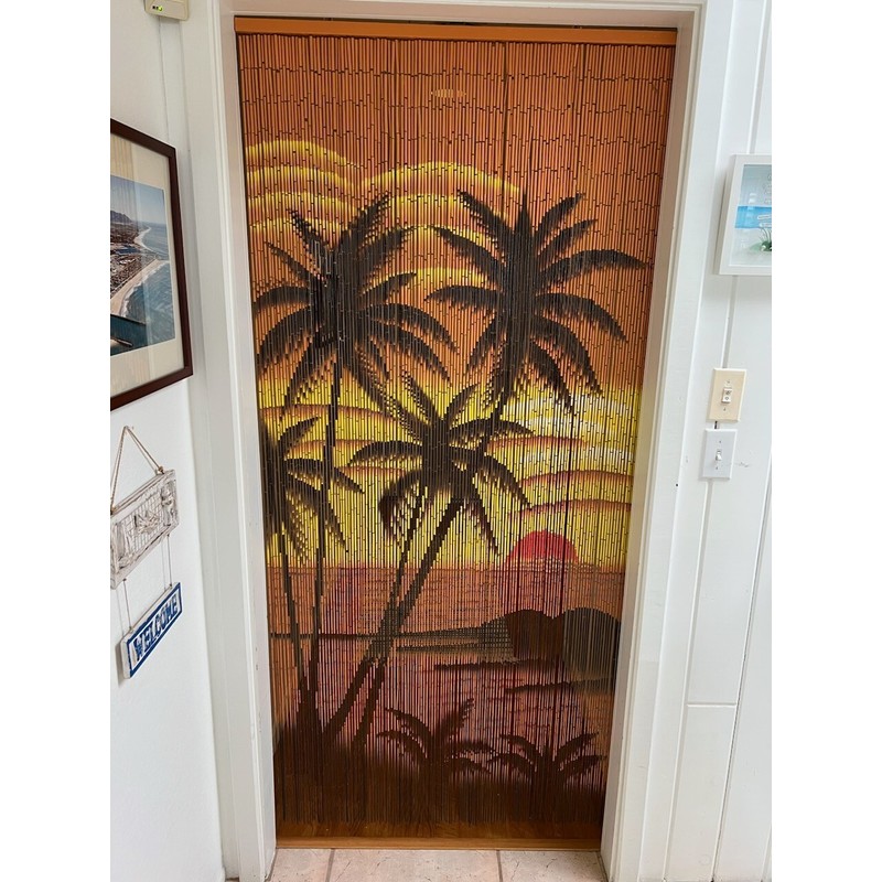 ABeadedCurtain - Tropical Sunset Palm Trees Beaded Curtain 90 Strands